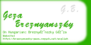 geza breznyanszky business card